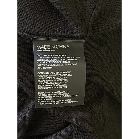 NEW! Club Monaco Wool Blend Black & Silver Metallic Sweater - L - $129 - Picture 11 of 12